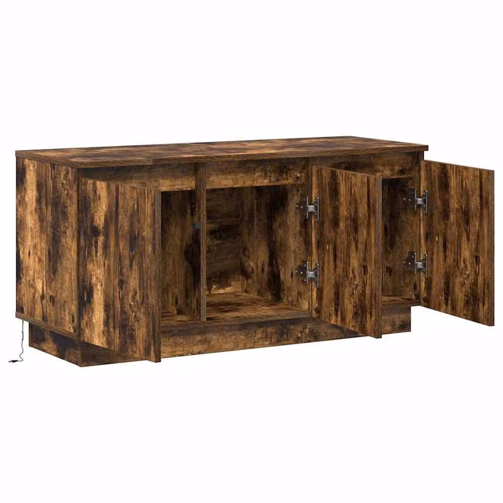 Berkfield Home Smoked Oak TV Cabinet in Brown, W/D/H: 100 x 38 x 49 cm – 5