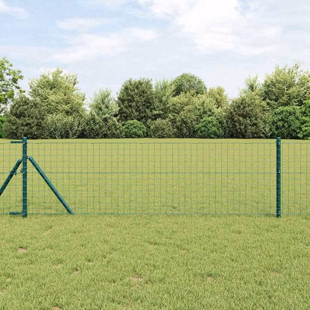 Berkfield Home Euro Fence Green PVC-Coated Steel Fencing, H: 80 cm x L: 10 m – 2