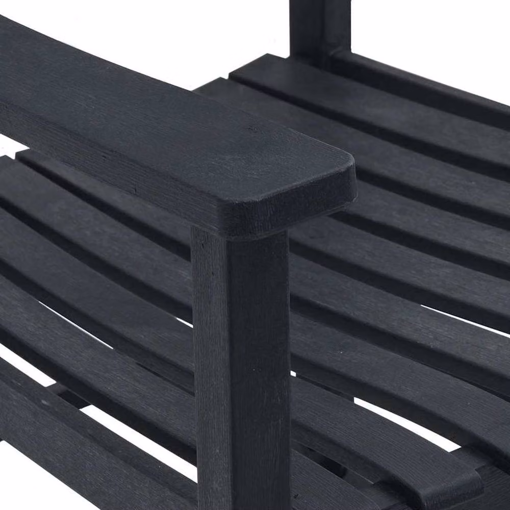 Berkfield Home Black HDPE Garden Rocking Chair W: 65 cm, D: 84 cm, H: 114 cm – 7
