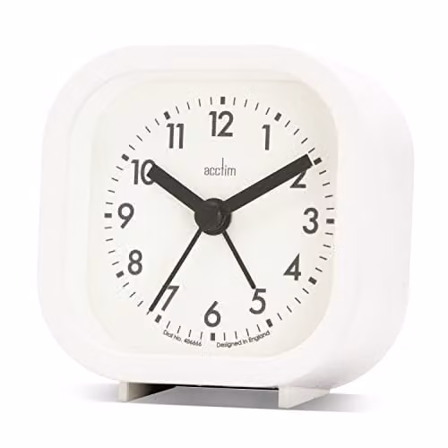 Acctim Robyn Mini Bedside Alarm Clock in White