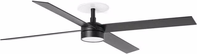 Netlighting Rudder Ceiling Fan in Black Walnut and Black with 4 Reversible Blades and CCT LED Lighting, Diameter: 132 cm