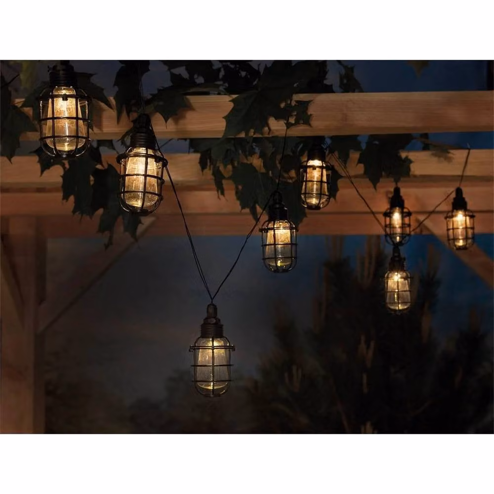 NESTLUNE Corsica Solar String Light with 10 Warm White LEDs in Black – 3