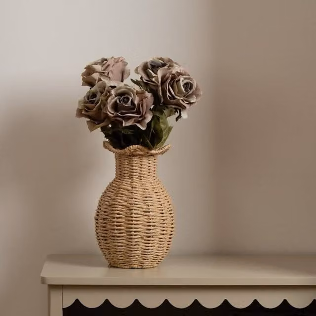 Scottish Everlastings Ltd Grey Rose Stems, Pack of 6, Height: 70 cm