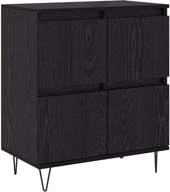 Berkfield Home Modern Black Sideboard with Storage Door, W/D/H: 60 x 35 x 70 cm