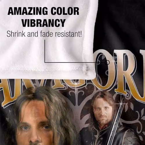 Warner Bros. Lord Of The Rings Aragorn Bootleg Super Soft Fleece Throw Blanket, Multicolour, W/D/H: 91 x 147 cm – 3