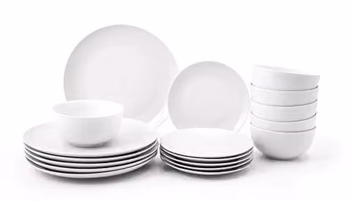 Simpa 18-Piece White Porcelain Dinnerware Set – 1