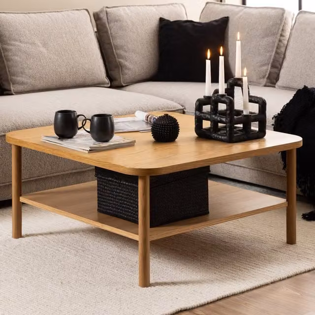 Furniture To Go Banbury Square Coffee Table in Brown Oak Wood