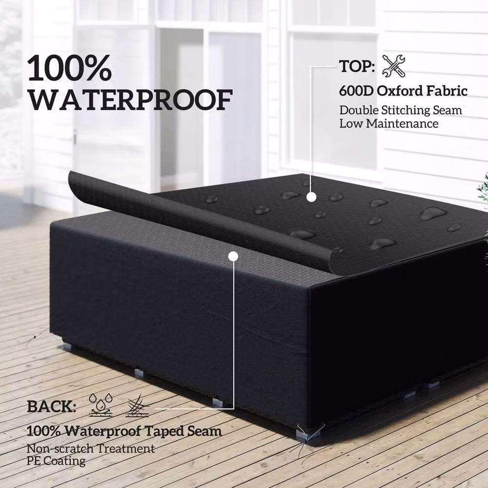 EONLION Black Outdoor Garden Furniture Protective Cover W/D/H: 225 x 210 x 70 cm – 3