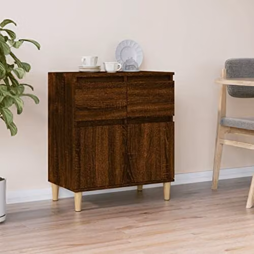 vidaXL Modern Sideboard in Brown Oak, W/D/H: 60 x 35 x 70 cm – 2
