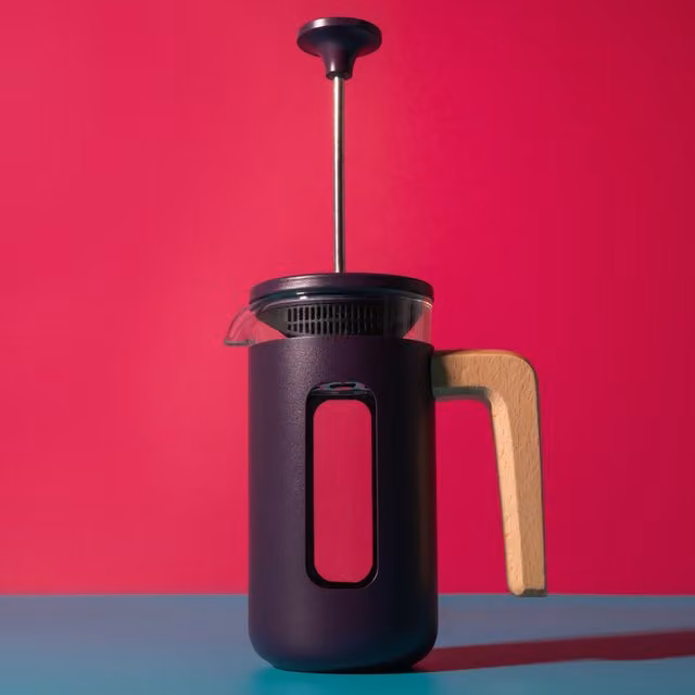 La Cafetire Pisa 8 Cup Cafetiere in Purple with Wooden Handle, 1L