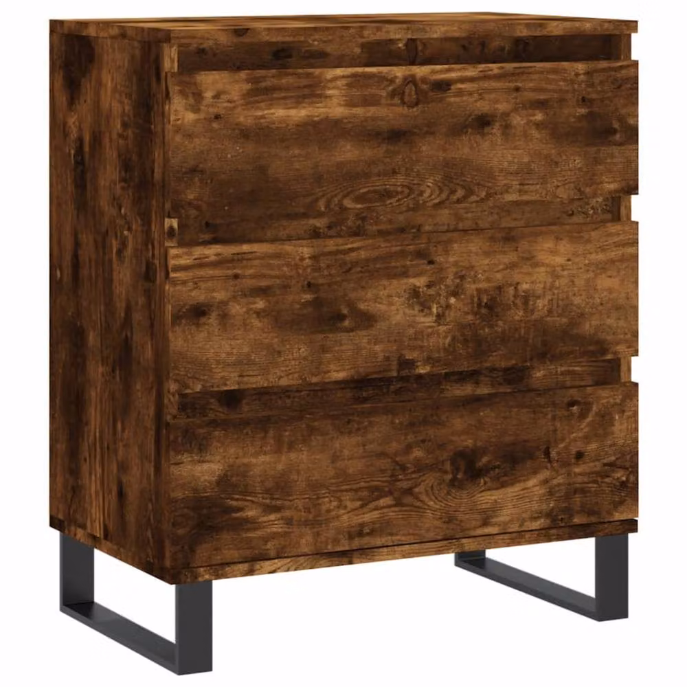 Berkfield Home Industrial Sideboard in Smoked Oak and Brown, W/D/H: 60 x 35 x 70 cm – 3