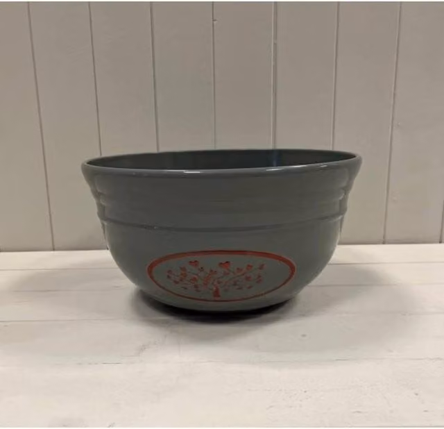 KDMD Grey Round Love Heart Tree Bowl Plastic Planter, 6.6 ltr, Dark Grey