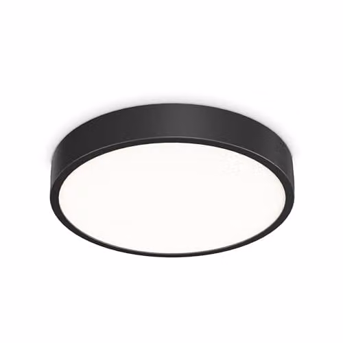 Ideal Lux Ray Integrated LED Semi Flush Ceiling Light in Black, 4050Lm, 3000-4000K, IP44