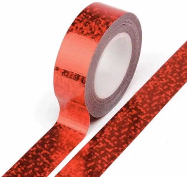 Syntego Red Holographic Foil Washi Paper Tape