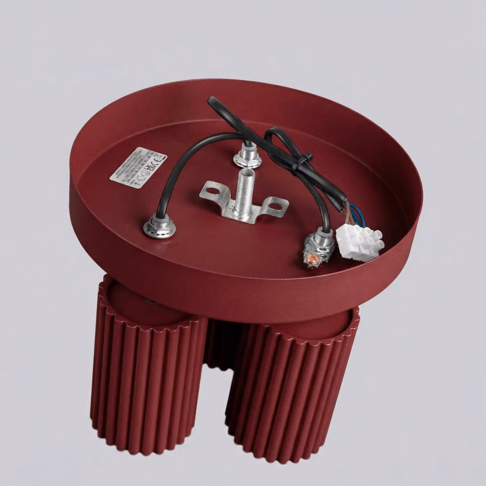 Sollux Lighting minimalist 3-light cylinder ceiling lamp in red, W/D/H: 18 x 19.5 x 19.5 cm – 3