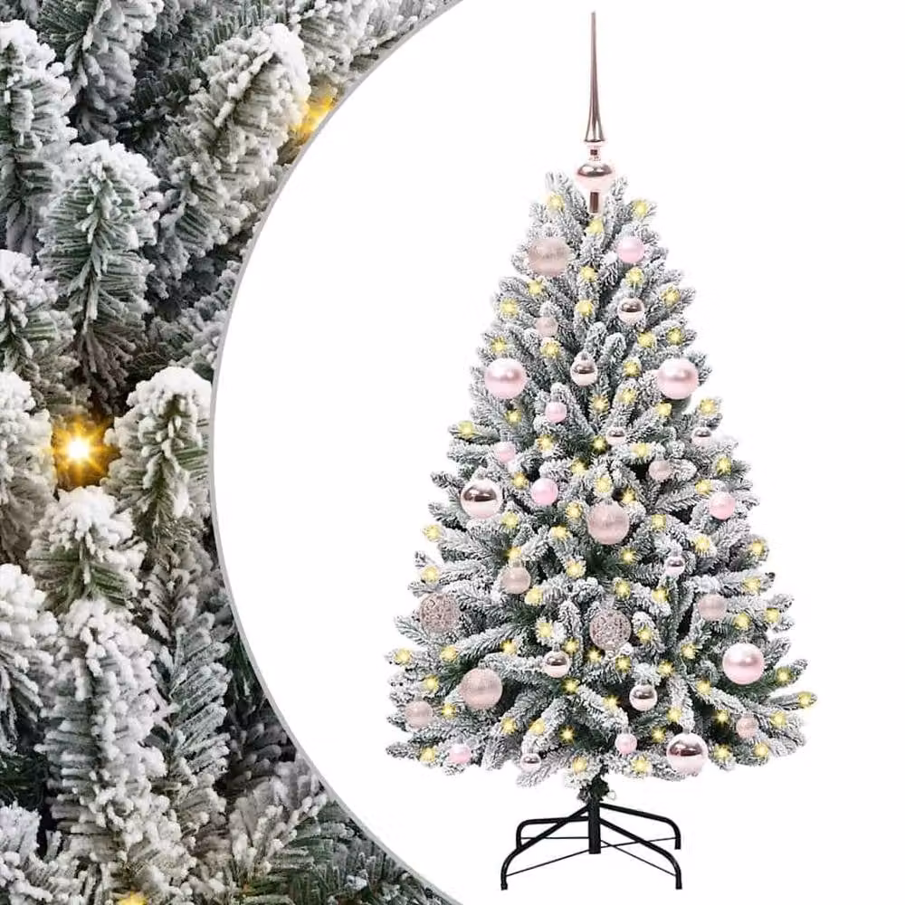 Berkfield Home Artificial Christmas Tree in Green and White, Height: 120 cm – 2