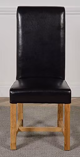 Thats Furniture Dakota Oak Dining Table and 4 Washington Black Leather Chairs Set, W: 127 cm, D: 82 cm, H: 77 cm – 2