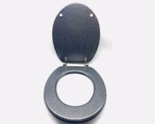 Spot on dealz Oval MDF Toilet Seat with Silver Glitter Coating – 1