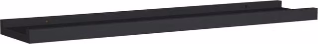 Berkfield Home Set of 2 Black MDF Picture Frame Ledge Shelves, W: 60 cm, D: 9 cm, H: 3 cm