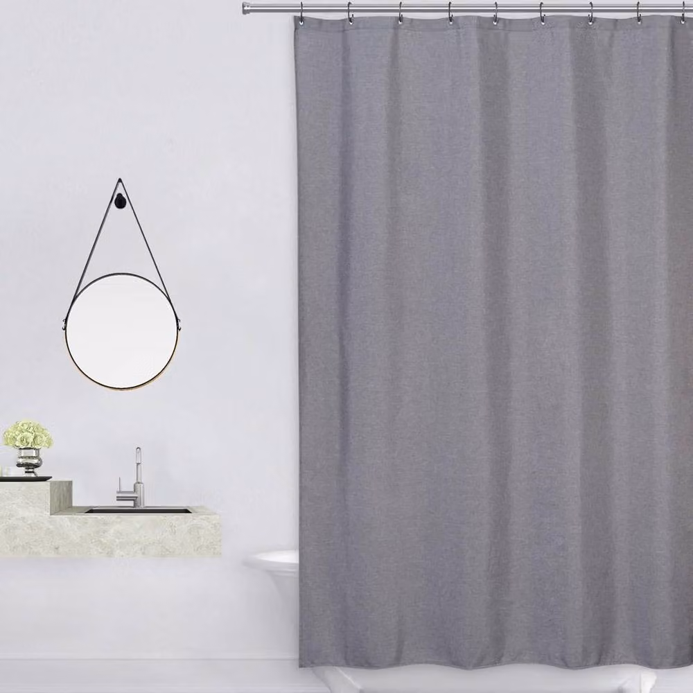 London Boutique Waterproof Polyester Shower Curtain in Dark Grey, W: 238.76 cm, H: 198.12 cm – 2