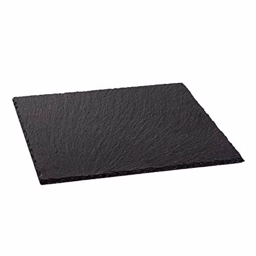 Argon Tableware Square Slate Serving Platter, Black or Grey, 33 cm – 1