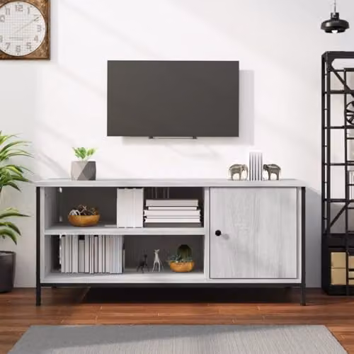 vidaXL Grey Sonoma TV Cabinet in Engineered Wood, W/D/H: 100 x 40 x 45 cm – 2