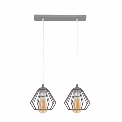 Netlighting Agat Straight Bar Pendant Ceiling Light in Grey, 40 cm