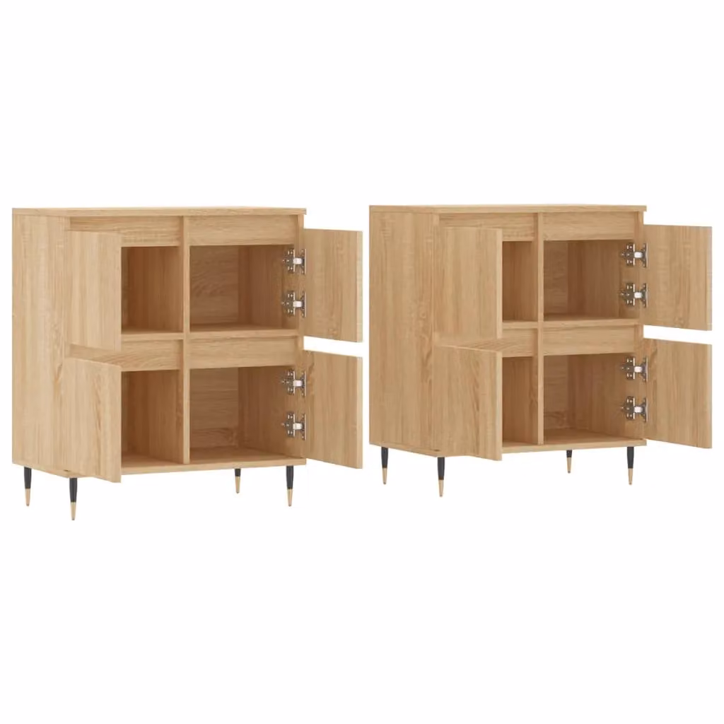 Berkfield Home Set of 2 Sonoma Oak Sideboards in Brown Engineered Wood – 2