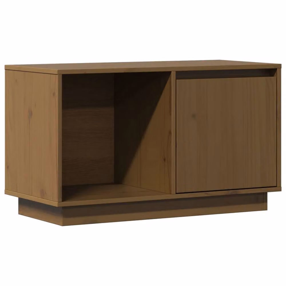 Berkfield Home Rustic Solid Wood Pine TV Cabinet in Honey Brown, W/D/H: 74 x 35 x 44 cm – 2