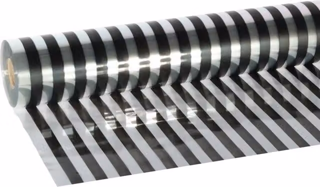 KDMD Black and Transparent Pinstripe Cello Florist Plastic Film