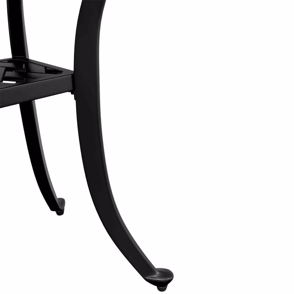 Berkfield Home Modern Geometric Garden Table in Matt Black Cast Aluminium W/D/H: 48 x 53 x 53 cm – 6