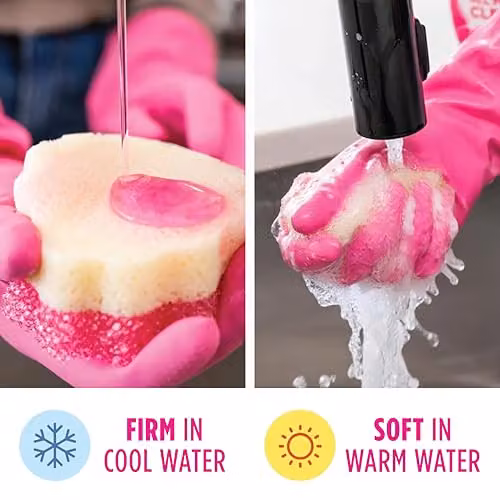 The Pink Stuff SQeeZY Dual Sided Scrubber Sponge in Pink and Multicolour – 3