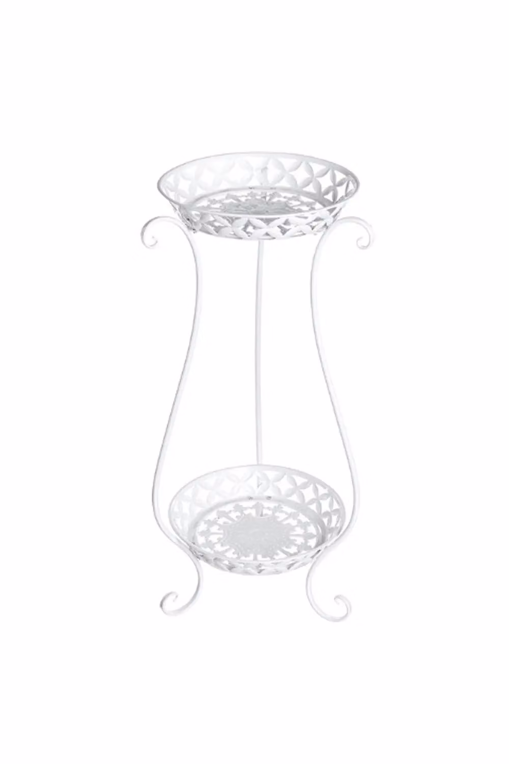 Living and Home 2 Tier Tall Vintage Metal Plant Stand in Matt White – 2