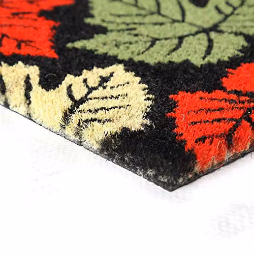 Coco&Coir Maple Rain Natural Coir Entrance Door Mat with Leaves Design, W/D: 75 x 45 cm – 4