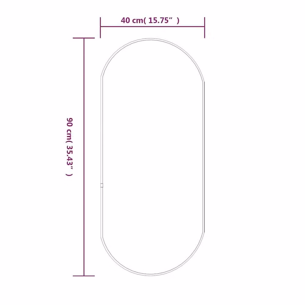 Berkfield Home Oval Wall Mirror in Gold, W: 90 cm, H: 40 cm – 3