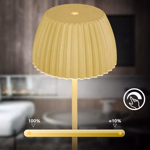 Briloner Riffle Rechargeable LED Table Lamp, IP44 Dimmable Touch Control, Green, H 36.5 x W 14.5 x D 14.5 cm – 7