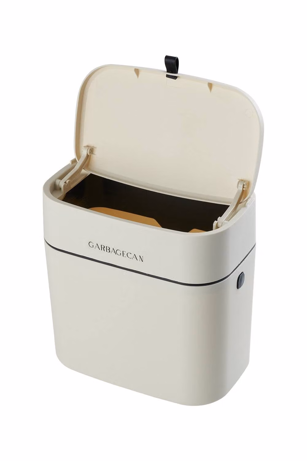 Garden Sanctuary Wall Mounted Hanging Trash Bin with Flip Lid in Beige – 1