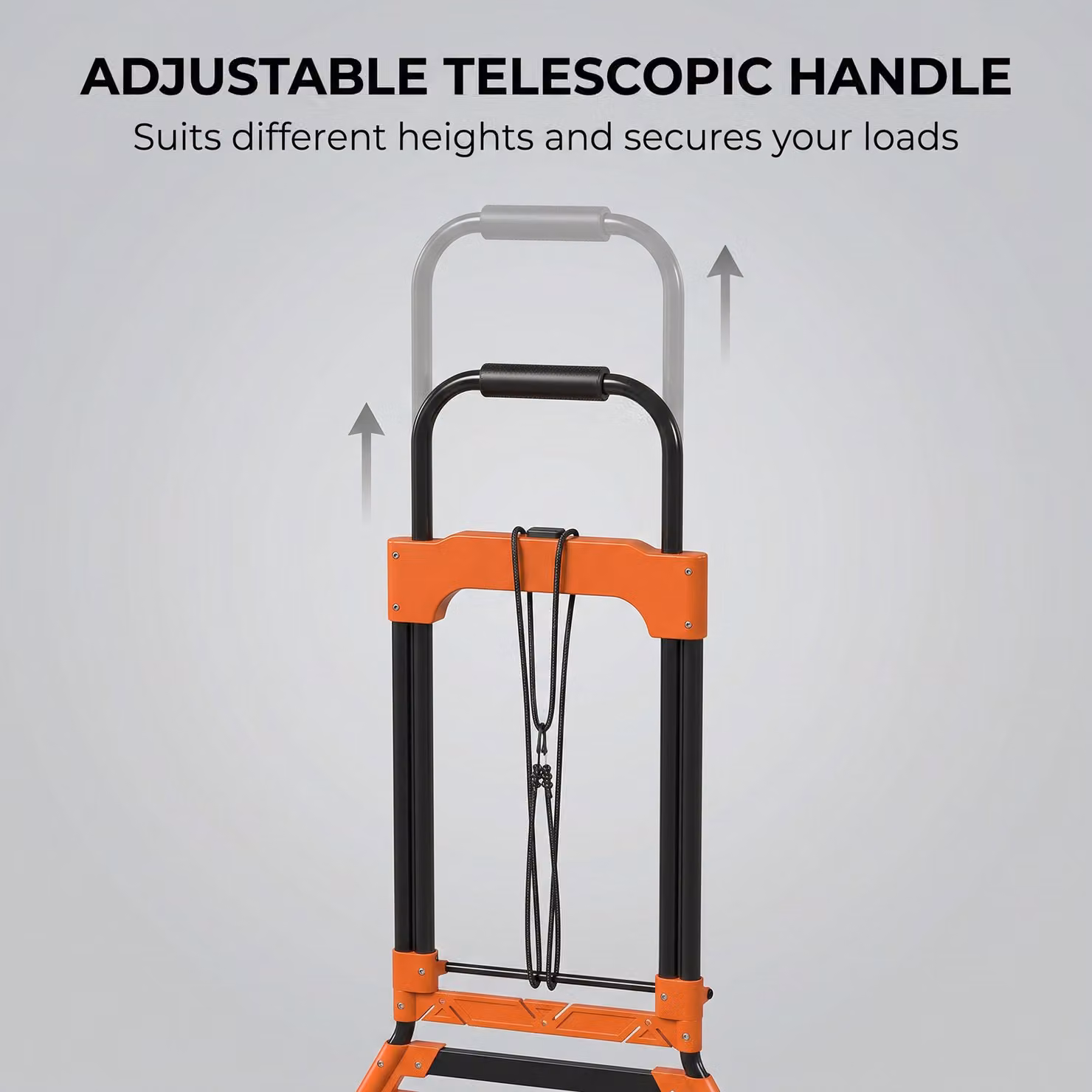 HOMCOM Heavy Duty Foldable Steel Trolley with Wheels, 75kg Capacity, Black and Orange – 6