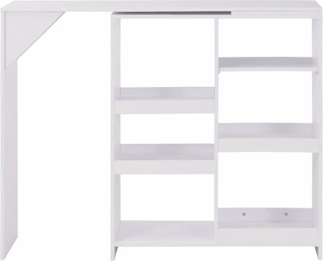 Berkfield Home Modern White Bar Table with Moveable Shelf, W/D/H: 138 x 39 x 110 cm