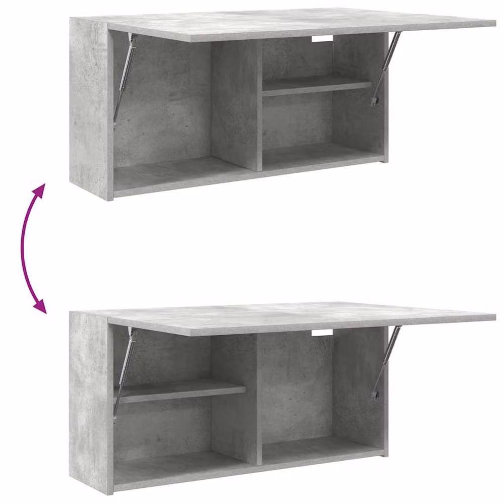 Berkfield Home Wall Mounted Bathroom Cabinet in Concrete Grey, W: 80 cm, D: 25 cm, H: 40 cm – 3
