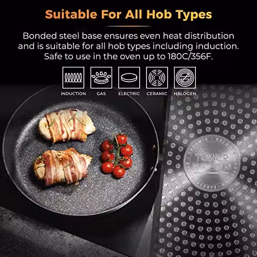 Tower Precision Non-Stick Frying Pan, Black, 32 cm – 4