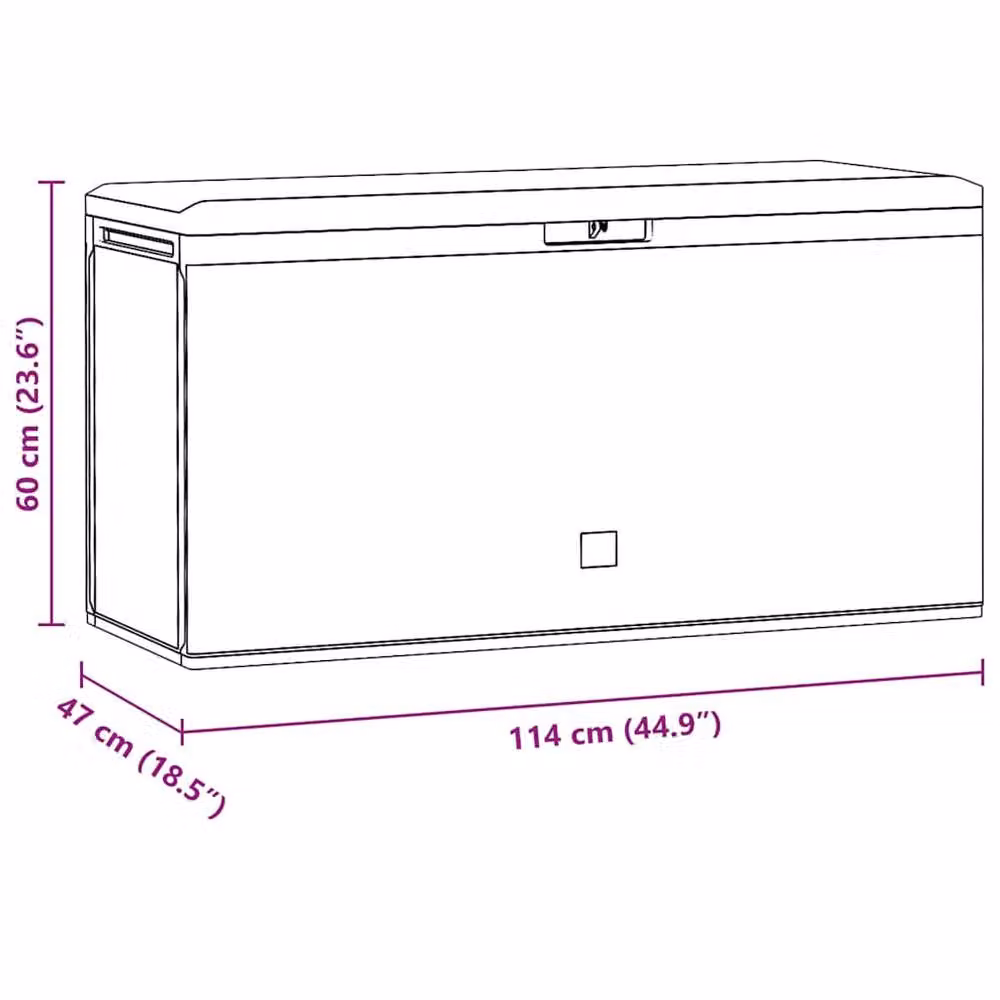 Berkfield Home Garden Storage Box in Anthracite and Black, W/D/H: 114 x 47 x 60 cm – 6