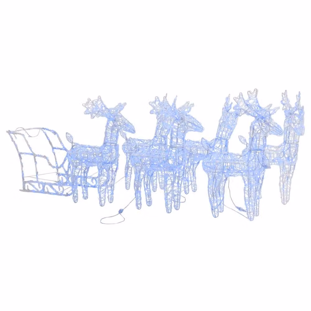 Berkfield Home Reindeers and Sleigh Christmas Decoration with 320 Blue LEDs – 2