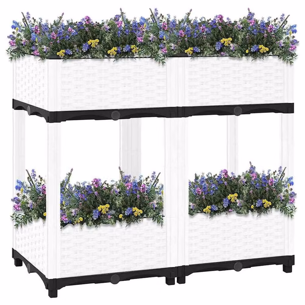 Berkfield Home White Polypropylene Raised Bed W: 80 cm, D: 40 cm, H: 71 cm – 2