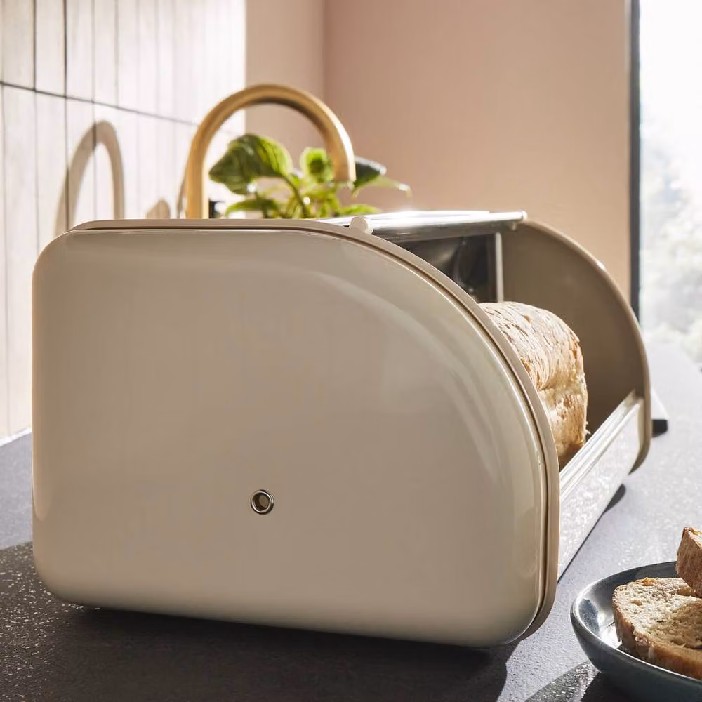 Morphy Richards Equip Beige Bread Bin and 3 Canister Set Kitchen Bundle – 3