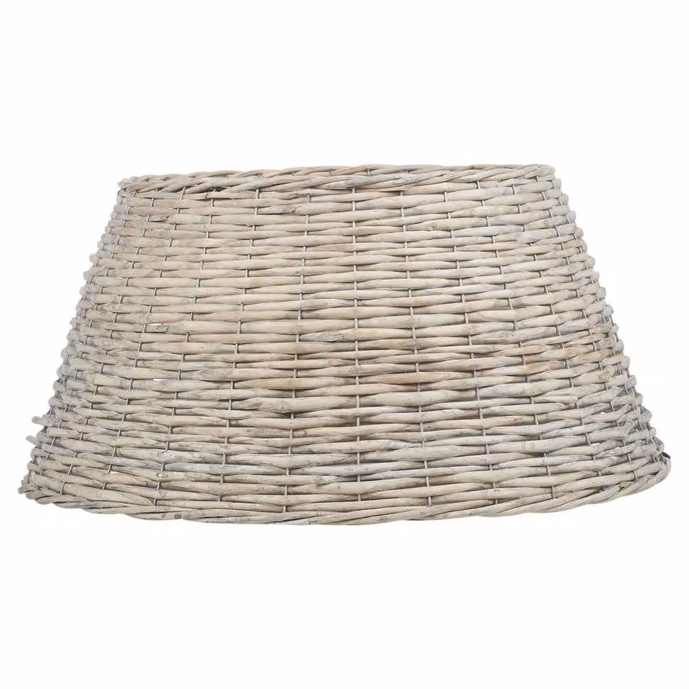 SPETLEK White Christmas Natural Large Willow Wicker Woven Rattan Round Rustic Wreath, W: 100 cm, D: 60 cm