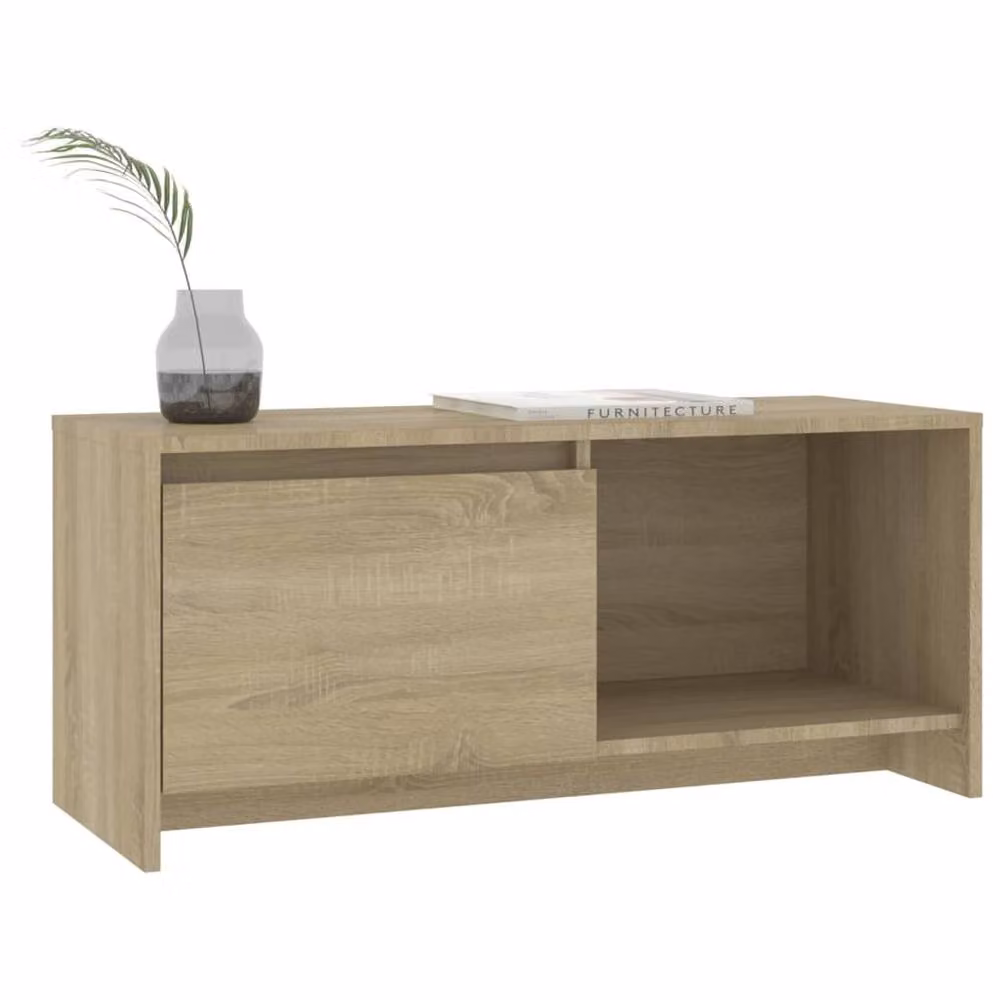 Berkfield Home Sonoma Oak TV Cabinet in Beige, W/D/H: 90 x 35 x 40 cm – 3