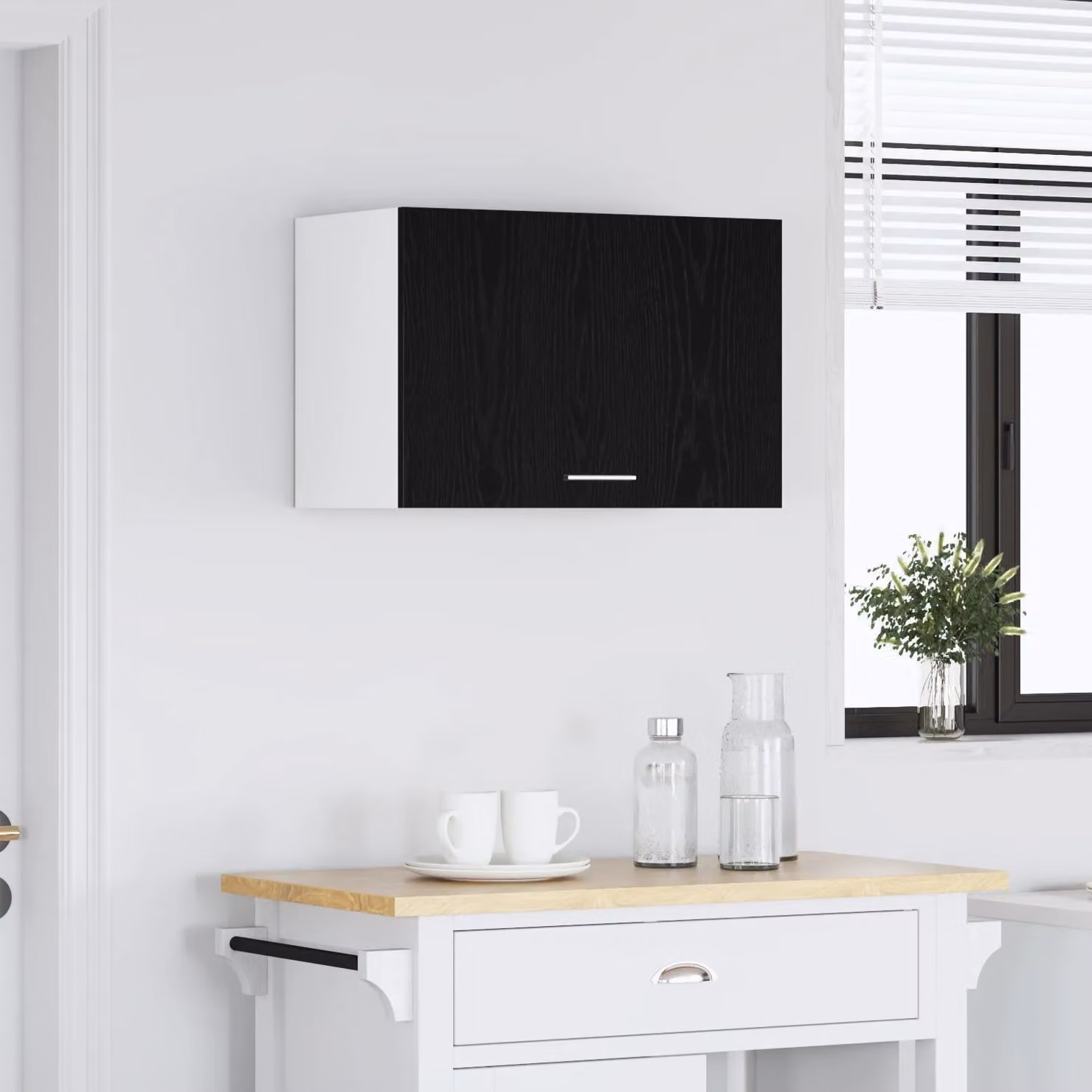 Berkfield Home Modern Black Oak Wall Mounted Kitchen Cabinet, W/D/H: 60 x 31 x 60 cm – 3
