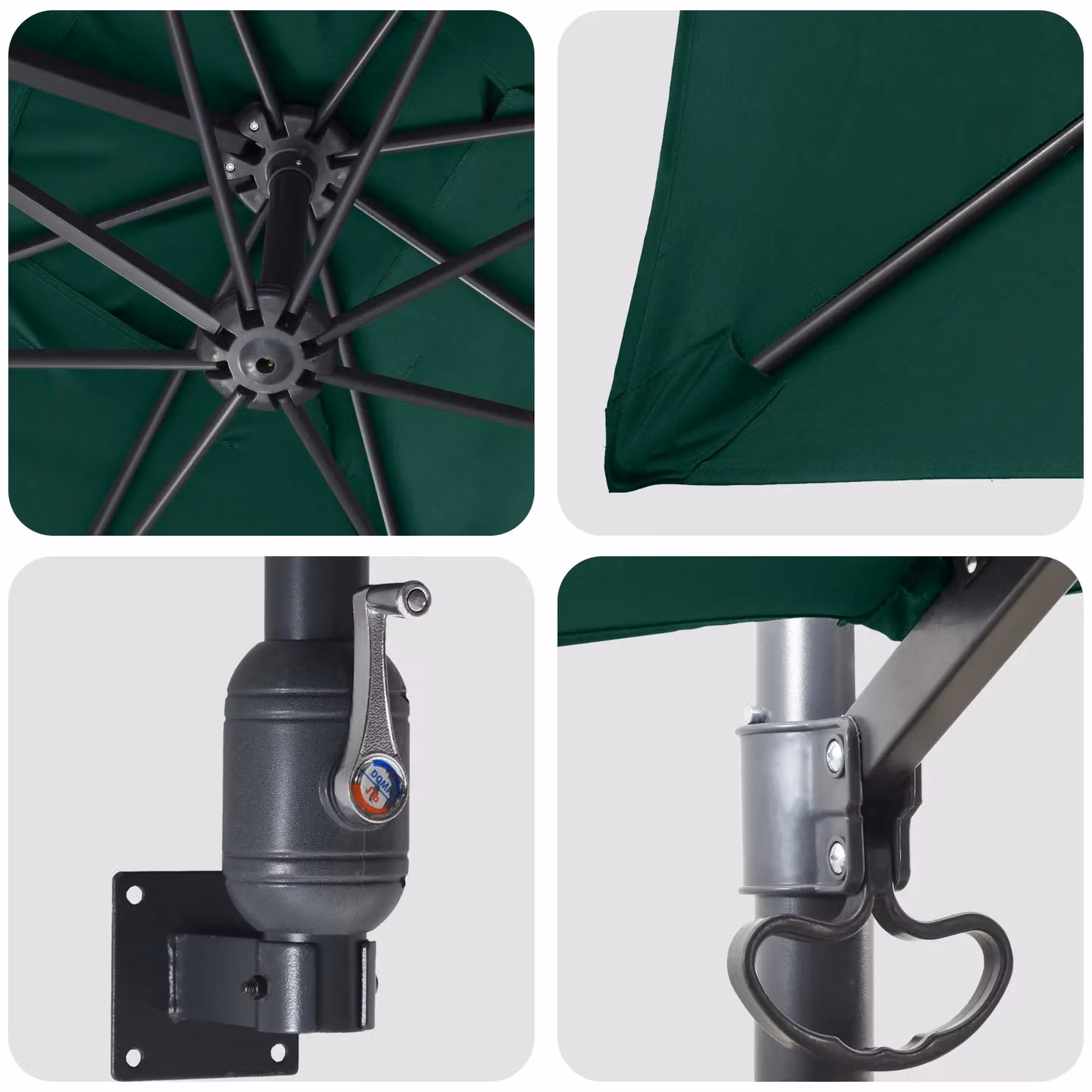 Berkfield Home Collapsible Green Polyester Patio Umbrella W/D/H: 300 x 300 x 250 cm – 3