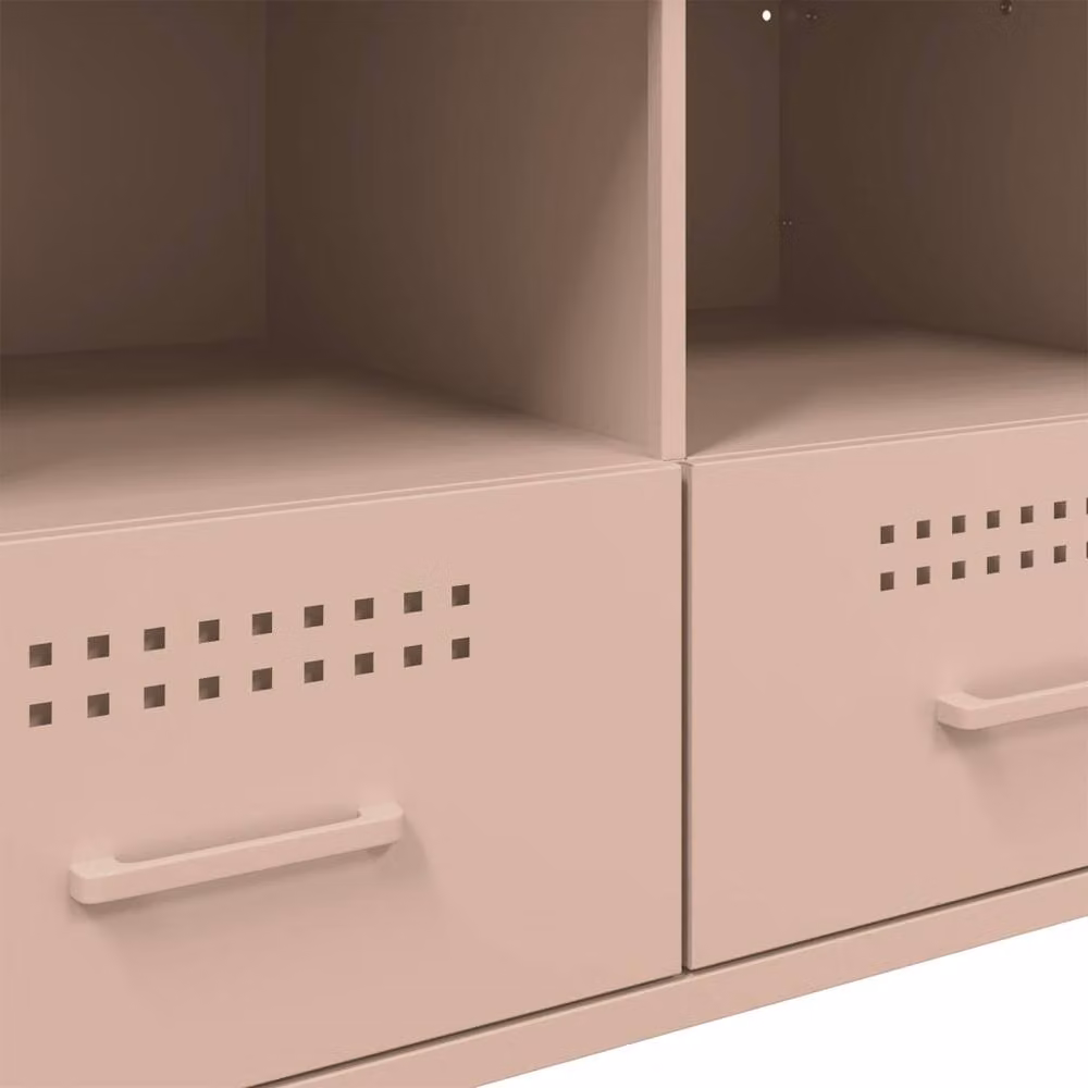 Berkfield Home Modern Pink Metal TV Cabinet W: 68 cm, D: 39 cm, H: 50.5 cm – 4